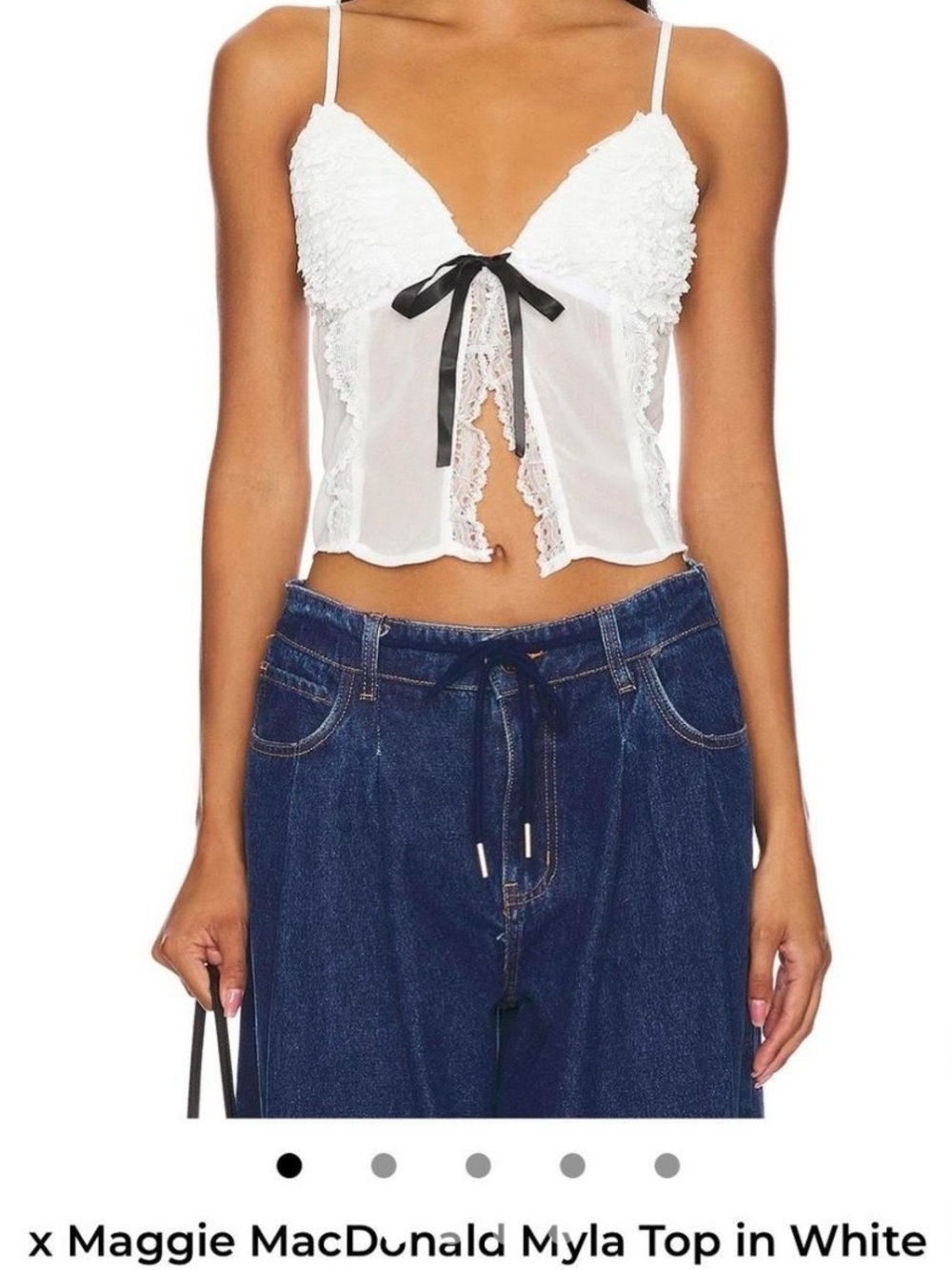 REVOLVE/ More to Come - White Lace-Trim Top - Excellent Condition!